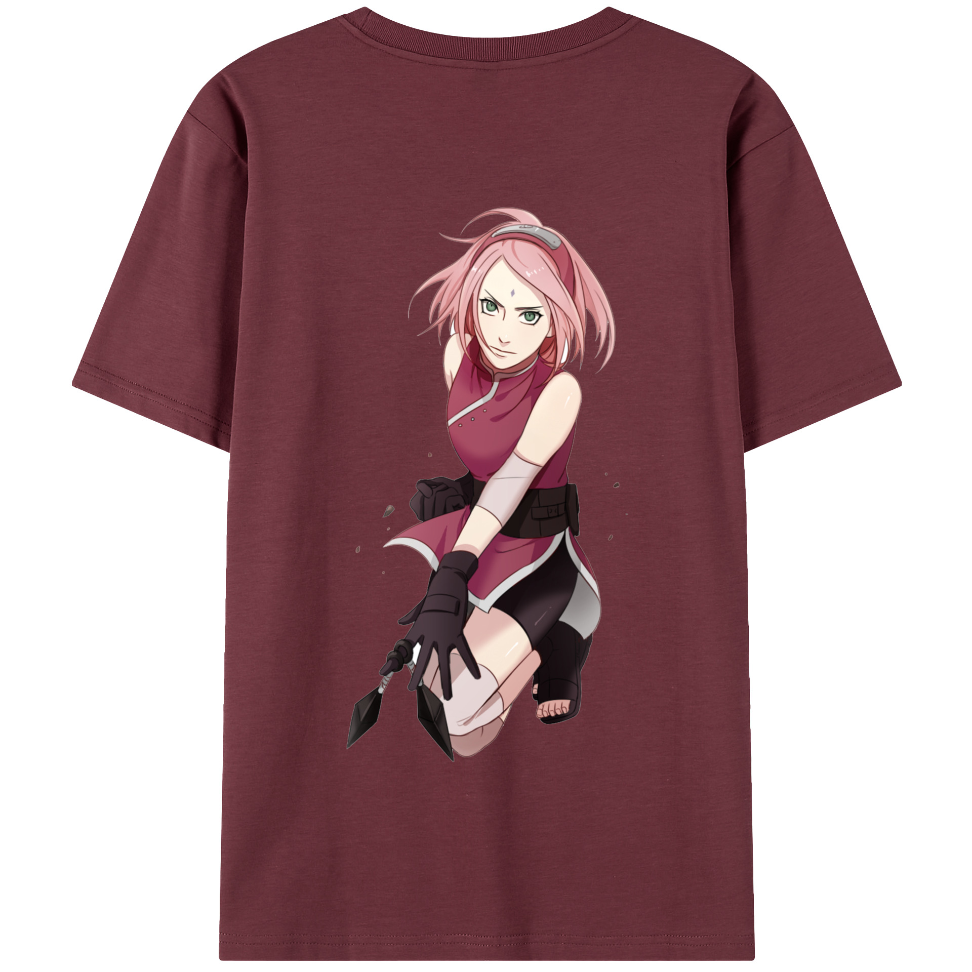 （画像用） NARUTO -ナルト- 春野サクラ Haruno Sakura 綿100％半袖Tシャツ（背面プリント）
